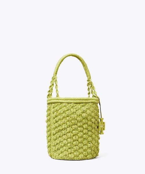 TORY BURCH(トリーバーチ)の「エラ ハンドクロシェ ポップコーン バケットバッグ(ショルダーバッグ・レディース・ダークブラウン/ライム/ベージュ・ONE SIZE)」の5枚目の写真