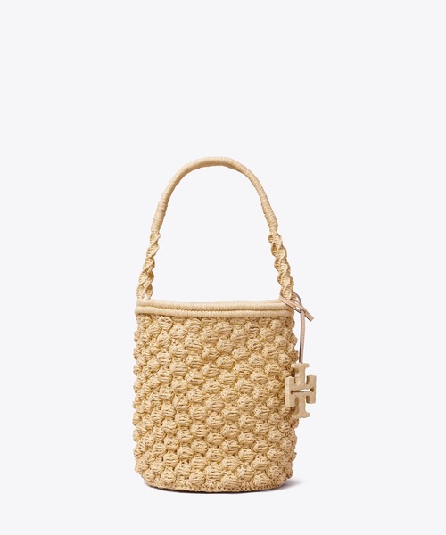 TORY BURCH(トリーバーチ)の「エラ ハンドクロシェ ポップコーン バケットバッグ(ショルダーバッグ・レディース・ダークブラウン/ライム/ベージュ・ONE SIZE)」の7枚目の写真