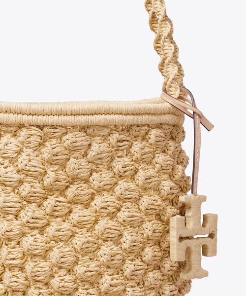 TORY BURCH(トリーバーチ)の「エラ ハンドクロシェ ポップコーン バケットバッグ(ショルダーバッグ・レディース・ダークブラウン/ライム/ベージュ・ONE SIZE)」の8枚目の写真