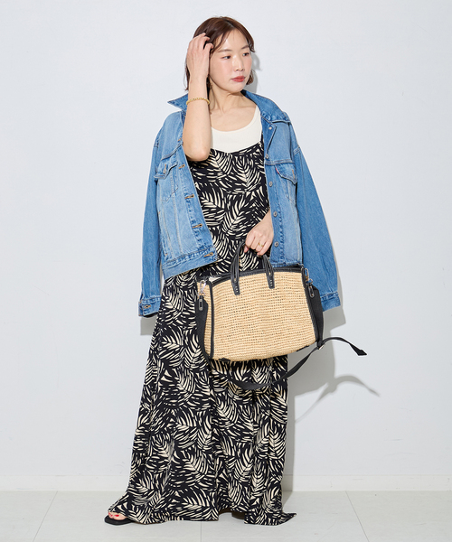 journal standard L'essage（ジャーナルスタンダードレサージュ）の「【LUSANA / ルサーナ】JEN DRESS：ワンピース（ワンピース・レディース・ブラックミックス・SMALL）」の2枚目の写真
