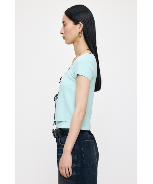 MOUSSY(マウジー)の「STITCH DETAIL カーディガン&キャミソール(ニット/セーター・レディース・ブラック/ミント/オフホワイト・FREE)」の9枚目の写真