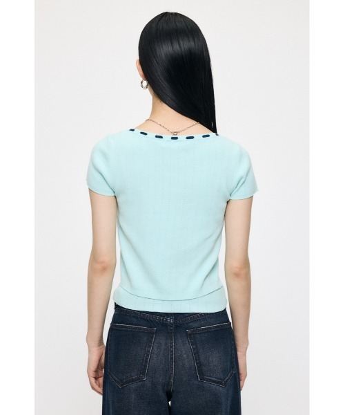 MOUSSY(マウジー)の「STITCH DETAIL カーディガン&キャミソール(ニット/セーター・レディース・ブラック/ミント/オフホワイト・FREE)」の10枚目の写真