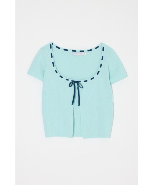 MOUSSY(マウジー)の「STITCH DETAIL カーディガン&キャミソール(ニット/セーター・レディース・ブラック/ミント/オフホワイト・FREE)」の18枚目の写真