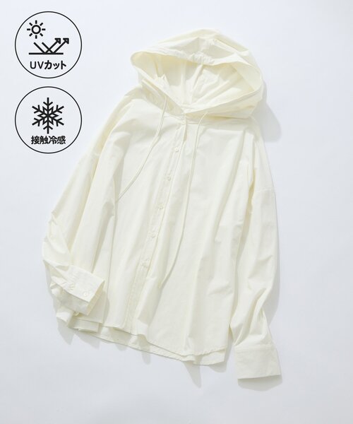 ear PAPILLONNER(イアパピヨネ)の「シャツパーカー【SUM1 STYLE】(シャツ/ブラウス・レディース・ブラック/ホワイト/レモンイエロー・FREE)」の2枚目の写真