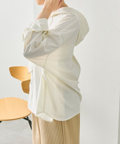 ear PAPILLONNER(イアパピヨネ)の「シャツパーカー【SUM1 STYLE】(シャツ/ブラウス・レディース・ブラック/ホワイト/レモンイエロー・FREE)」の6枚目の写真