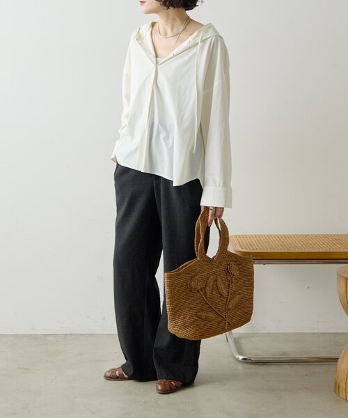 ear PAPILLONNER(イアパピヨネ)の「シャツパーカー【SUM1 STYLE】(シャツ/ブラウス・レディース・ブラック/ホワイト/レモンイエロー・FREE)」の12枚目の写真
