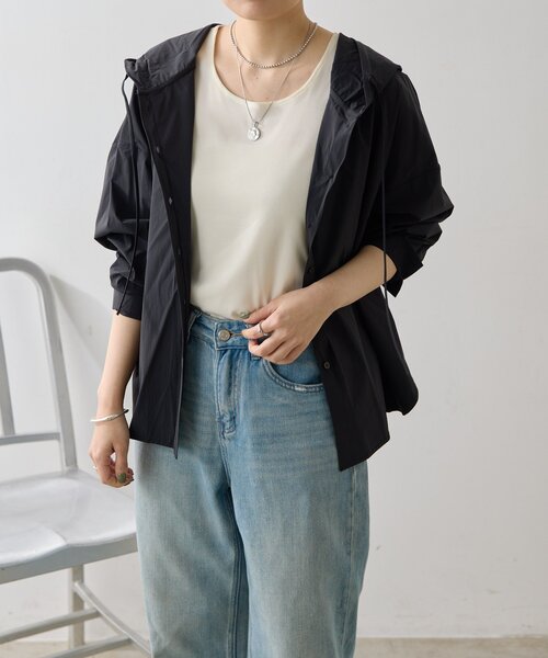 ear PAPILLONNER(イアパピヨネ)の「シャツパーカー【SUM1 STYLE】(シャツ/ブラウス・レディース・ブラック/ホワイト/レモンイエロー・FREE)」の22枚目の写真