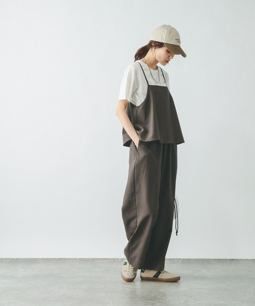 GLOBAL WORK（グローバルワーク）の「冷感サロペットTEEセット（ワンピース・レディース・チャコールグレー/ブラック/カーキ・MEDIUM/LARGE）」の3枚目の写真