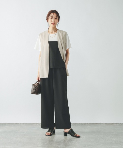 GLOBAL WORK（グローバルワーク）の「冷感サロペットTEEセット（ワンピース・レディース・チャコールグレー/ブラック/カーキ・MEDIUM/LARGE）」の2枚目の写真