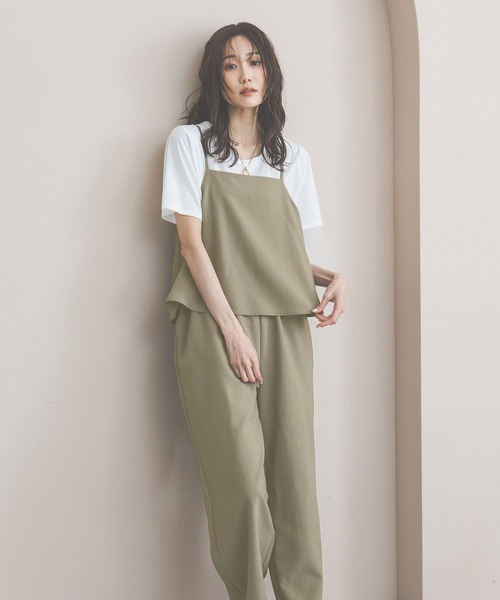 GLOBAL WORK（グローバルワーク）の「冷感サロペットTEEセット（ワンピース・レディース・チャコールグレー/ブラック/カーキ・MEDIUM/LARGE）」の5枚目の写真