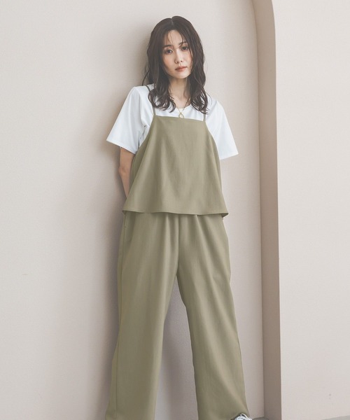 GLOBAL WORK（グローバルワーク）の「冷感サロペットTEEセット（ワンピース・レディース・チャコールグレー/ブラック/カーキ・MEDIUM/LARGE）」の6枚目の写真