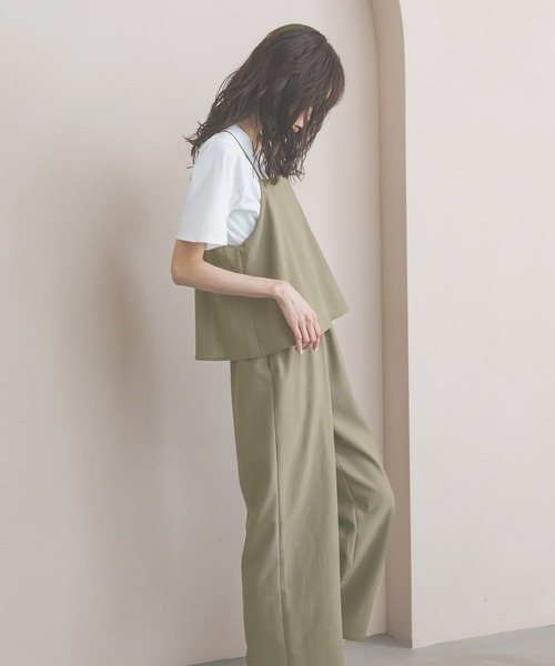 GLOBAL WORK（グローバルワーク）の「冷感サロペットTEEセット（ワンピース・レディース・チャコールグレー/ブラック/カーキ・MEDIUM/LARGE）」の8枚目の写真