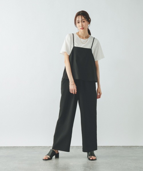 GLOBAL WORK（グローバルワーク）の「冷感サロペットTEEセット（ワンピース・レディース・チャコールグレー/ブラック/カーキ・MEDIUM/LARGE）」の12枚目の写真