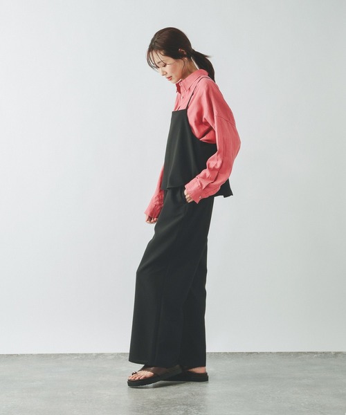 GLOBAL WORK（グローバルワーク）の「冷感サロペットTEEセット（ワンピース・レディース・チャコールグレー/ブラック/カーキ・MEDIUM/LARGE）」の14枚目の写真