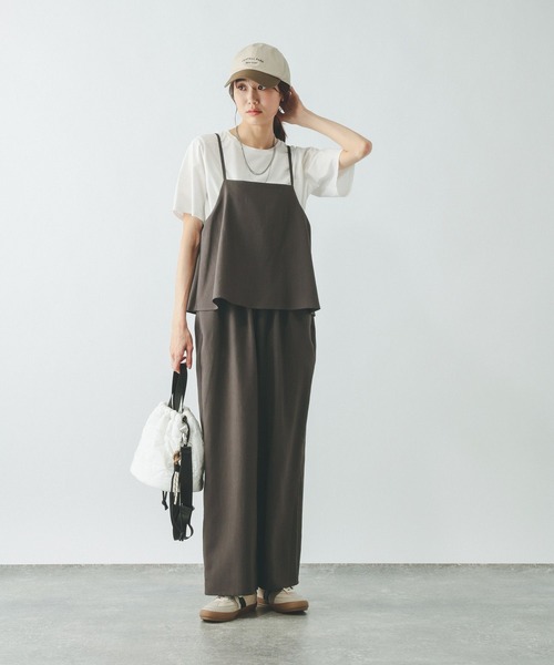 GLOBAL WORK（グローバルワーク）の「冷感サロペットTEEセット（ワンピース・レディース・チャコールグレー/ブラック/カーキ・MEDIUM/LARGE）」の16枚目の写真