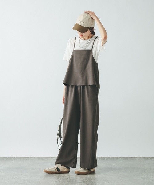 GLOBAL WORK（グローバルワーク）の「冷感サロペットTEEセット（ワンピース・レディース・チャコールグレー/ブラック/カーキ・MEDIUM/LARGE）」の17枚目の写真
