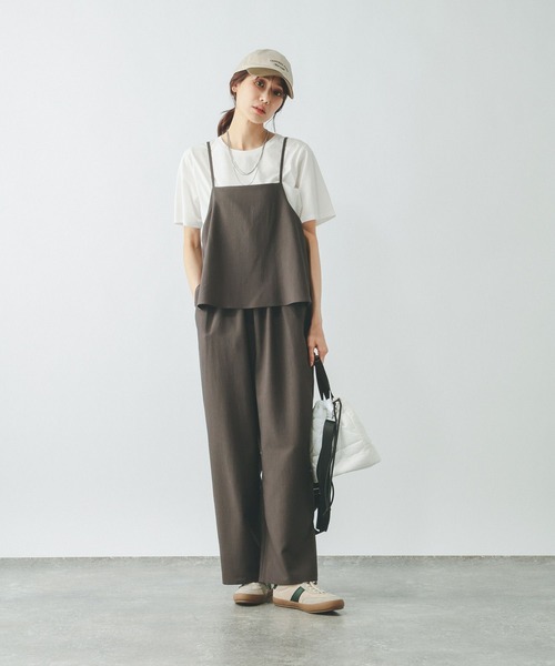 GLOBAL WORK（グローバルワーク）の「冷感サロペットTEEセット（ワンピース・レディース・チャコールグレー/ブラック/カーキ・MEDIUM/LARGE）」の18枚目の写真