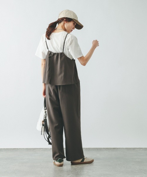 GLOBAL WORK（グローバルワーク）の「冷感サロペットTEEセット（ワンピース・レディース・チャコールグレー/ブラック/カーキ・MEDIUM/LARGE）」の19枚目の写真