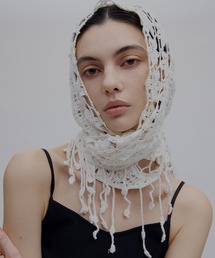 Ameri(�A����)��FLOWER MOTIF KNIT SCARF(�X�g�[��/�V���[��)