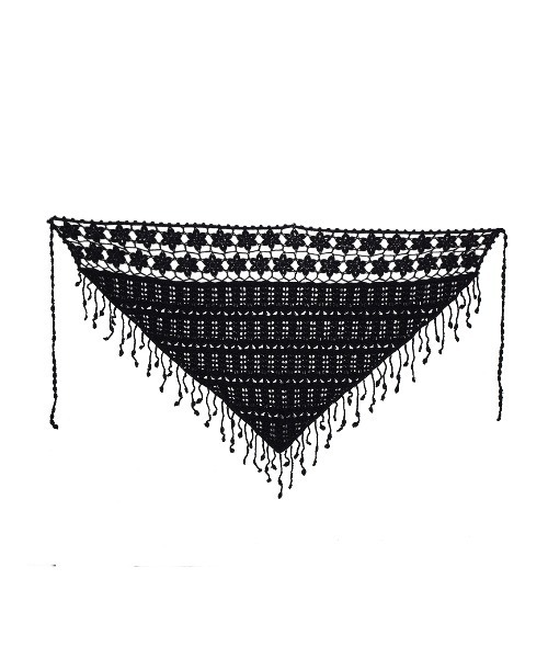 Ameri（アメリ）の「FLOWER MOTIF KNIT SCARF（ストール/ショール・レディース・ブラック/アイボリー・FREE）」の15枚目の写真