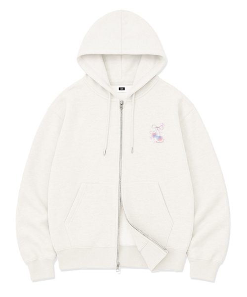 RANDOMOFF(ランダムオフ)の「CHERRY OFF OVER FIT 2-WAY ZIP-UP (2color)(パーカー・レディース・ホワイト/ブラック・SMALL/MEDIUM/LARGE/X-LARGE)」の3枚目の写真
