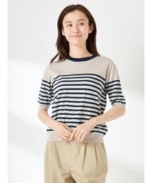 コットンボーダーニット