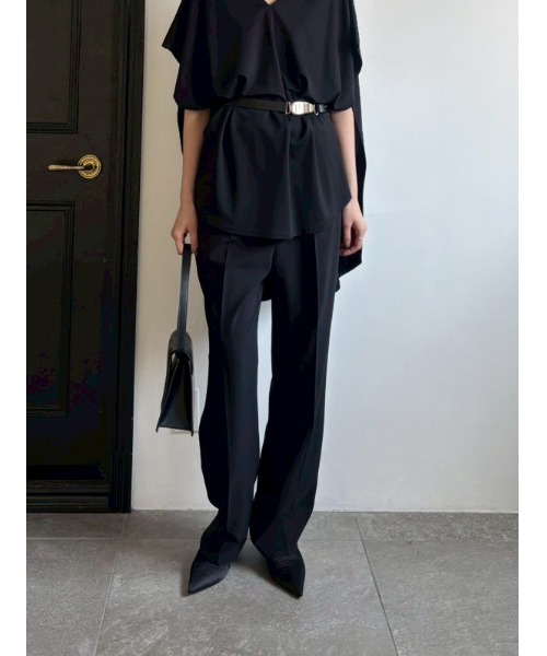 RIM.ARK（リムアーク）の「Relaxed straight PT リラックスド ストレート パンツ（スラックス・レディース・ネイビー/ホワイト/ブラック・36/38）」の3枚目の写真