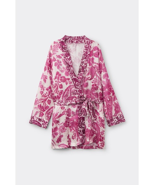 Intimissimi(インティミッシミ)の「“Brighten Your Day” ビスコース サテン キモノガウン(ガウン/バスローブ・レディース・チェリーピンク・S/M/M/L)」の5枚目の写真