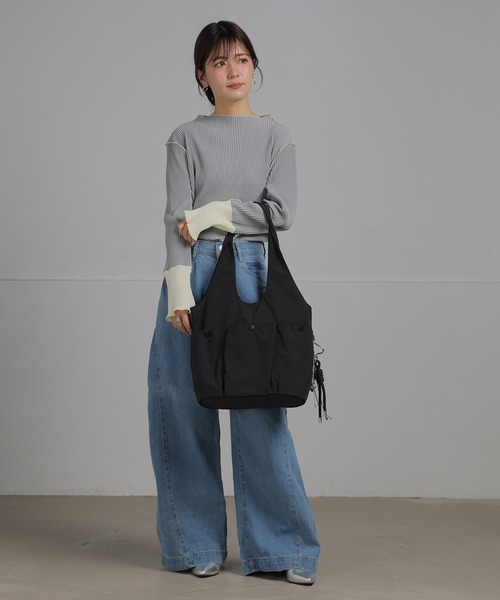 ALTROSE(アルトローズ)の「【A4・500mlペットボトル対応】トート 9ポケ ハミルトン(トートバッグ・レディース・アイボリー/ブラック/ブラウン・FREE)」の19枚目の写真