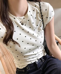ドット柄ショートスリーブTシャツ