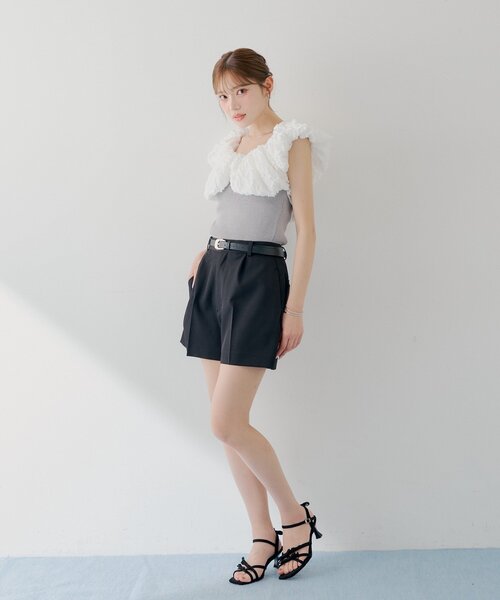 Chico（チコ）の「【SALON by Chico】ジャガードパフスリーブドッキングニット（ニット/セーター・レディース・グレー/ホワイト/ブラック・FREE）」の19枚目の写真
