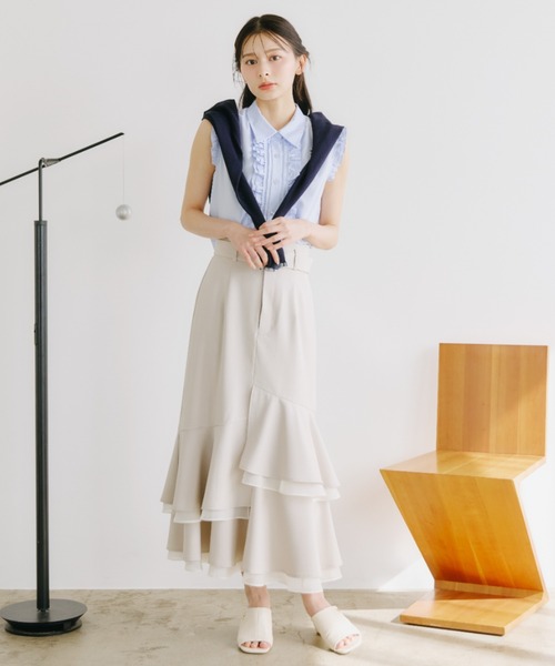 JILL by JILL STUART(ジルバイジルスチュアート)の「シアーランダムヘムスカート(スカート・レディース・グレー系その他/ベージュ・SMALL/MEDIUM)」の2枚目の写真
