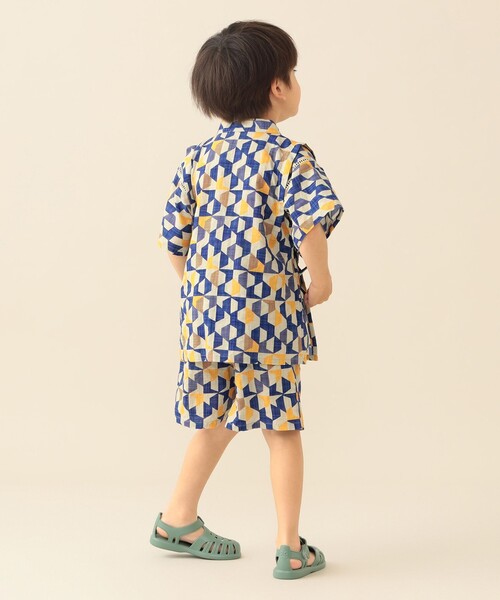 BEAMS mini(ビームスミニ)の「幾何学柄 甚平 2026SS (90~130cm)お祭り 女の子 男の子 夏休み 花火大会 夕涼み(浴衣・キッズ・ブルー/オレンジ・S(90~100)/M(110~120)/L(130~140))」の17枚目の写真