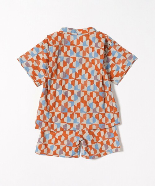 BEAMS mini(ビームスミニ)の「幾何学柄 甚平 2026SS (90~130cm)お祭り 女の子 男の子 夏休み 花火大会 夕涼み(浴衣・キッズ・ブルー/オレンジ・S(90~100)/M(110~120)/L(130~140))」の19枚目の写真