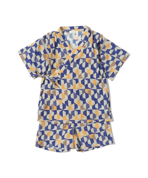 BEAMS mini(ビームスミニ)の「幾何学柄 甚平 2026SS (90~130cm)お祭り 女の子 男の子 夏休み 花火大会 夕涼み(浴衣・キッズ・ブルー/オレンジ・S(90~100)/M(110~120)/L(130~140))」の21枚目の写真