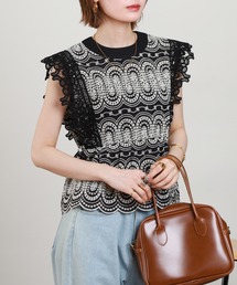 EGLANTINE レースブラウス ノースリーブ