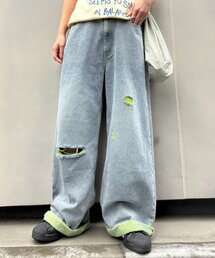 CIAOPANIC TYPY（チャオパニックティピー）の「【UNISEX】ライトオンスカラーロールアップダメージデニム（デニムパンツ）」