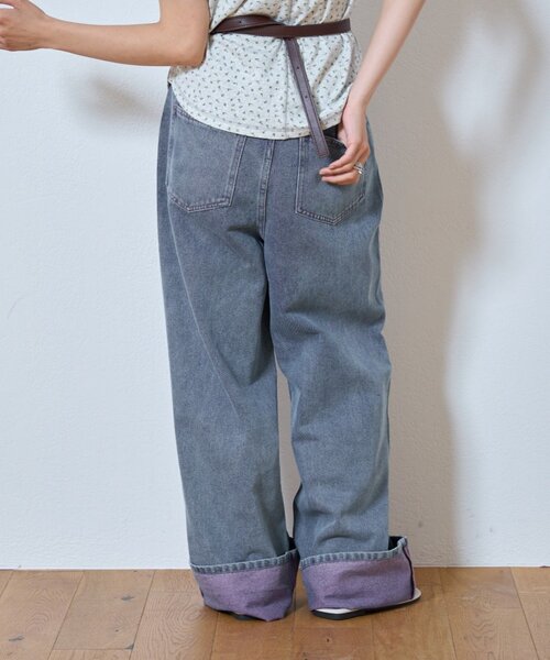 CIAOPANIC TYPY（チャオパニックティピー）の「【UNISEX】ライトオンスカラーロールアップダメージデニム（デニムパンツ・レディース・ブルー/ピンク/オレンジ/イエロー・LARGE/MEDIUM）」の21枚目の写真