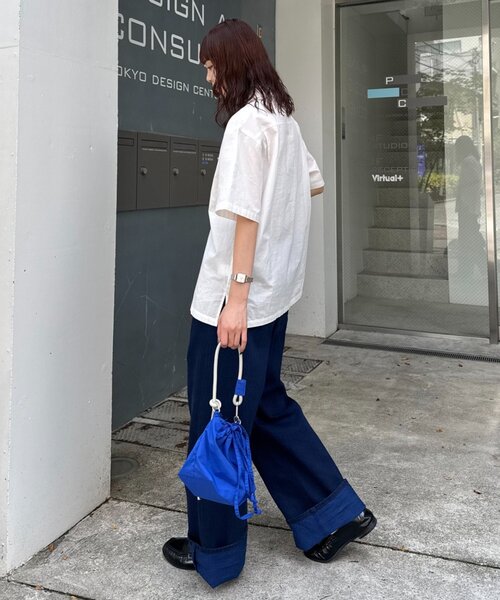 CIAOPANIC TYPY（チャオパニックティピー）の「【UNISEX】ライトオンスカラーロールアップダメージデニム（デニムパンツ・レディース・ブルー/ピンク/オレンジ/イエロー・LARGE/MEDIUM）」の8枚目の写真