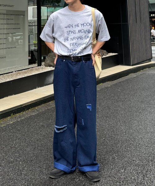 CIAOPANIC TYPY（チャオパニックティピー）の「【UNISEX】ライトオンスカラーロールアップダメージデニム（デニムパンツ・レディース・ブルー/ピンク/オレンジ/イエロー・LARGE/MEDIUM）」の13枚目の写真