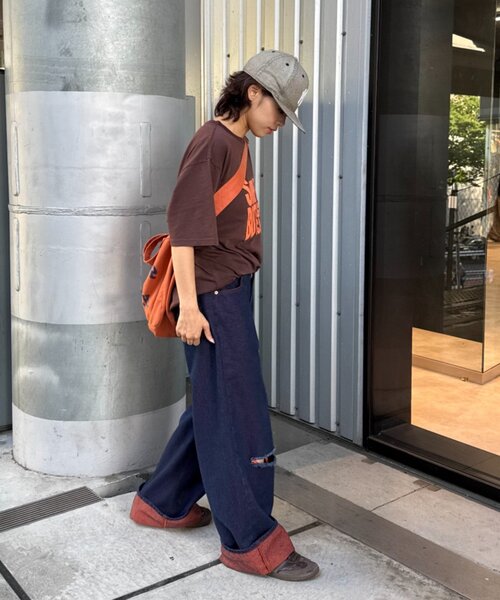CIAOPANIC TYPY（チャオパニックティピー）の「【UNISEX】ライトオンスカラーロールアップダメージデニム（デニムパンツ・レディース・ブルー/ピンク/オレンジ/イエロー・LARGE/MEDIUM）」の20枚目の写真