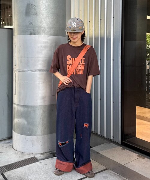 CIAOPANIC TYPY（チャオパニックティピー）の「【UNISEX】ライトオンスカラーロールアップダメージデニム（デニムパンツ・レディース・ブルー/ピンク/オレンジ/イエロー・LARGE/MEDIUM）」の21枚目の写真