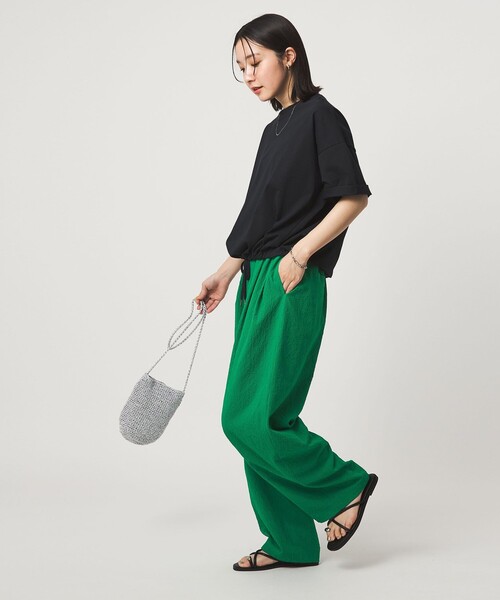 green label relaxing(グリーンレーベルリラクシング)の「【WEB限定】<at ease>カラミ カーブ パンツ(その他パンツ・レディース・ケリーグリーン/ブラック/ロイヤルブルー・SHORT/38/36/TALL)」の12枚目の写真