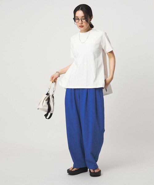green label relaxing(グリーンレーベルリラクシング)の「【WEB限定】<at ease>カラミ カーブ パンツ(その他パンツ・レディース・ケリーグリーン/ブラック/ロイヤルブルー・SHORT/38/36/TALL)」の15枚目の写真