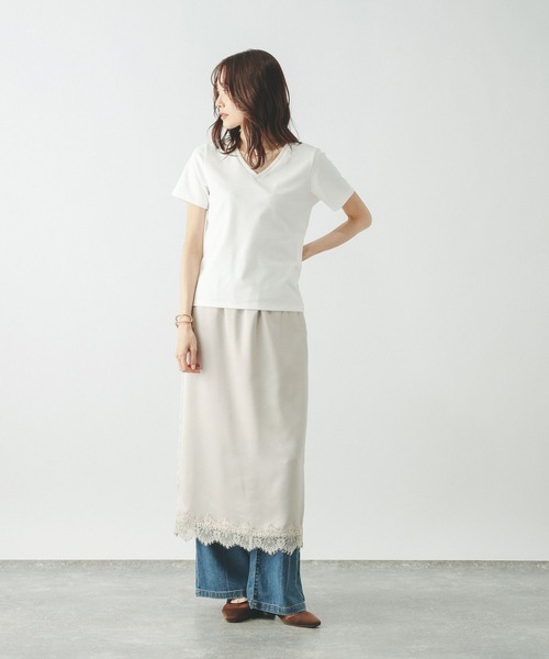GLOBAL WORK(グローバルワーク)の「Fffit エフィット/汗染み軽減Vネック/665855(Tシャツ/カットソー・レディース・ボルドー/ブラック/ホワイト系その他2/モカ・LARGE/MEDIUM/X-LARGE/SMALL)」の5枚目の写真