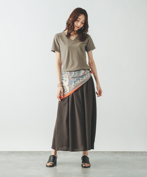 GLOBAL WORK(グローバルワーク)の「Fffit エフィット/汗染み軽減Vネック/665855(Tシャツ/カットソー・レディース・ボルドー/ブラック/ホワイト系その他2/モカ・LARGE/MEDIUM/X-LARGE/SMALL)」の15枚目の写真