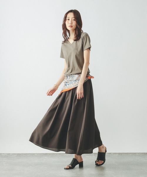 GLOBAL WORK(グローバルワーク)の「Fffit エフィット/汗染み軽減Vネック/665855(Tシャツ/カットソー・レディース・ボルドー/ブラック/ホワイト系その他2/モカ・LARGE/MEDIUM/X-LARGE/SMALL)」の16枚目の写真