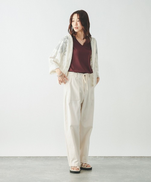 GLOBAL WORK(グローバルワーク)の「Fffit エフィット/汗染み軽減Vネック/665855(Tシャツ/カットソー・レディース・ボルドー/ブラック/ホワイト系その他2/モカ・LARGE/MEDIUM/X-LARGE/SMALL)」の19枚目の写真