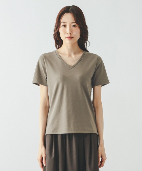 GLOBAL WORK(グローバルワーク)の「Fffit エフィット/汗染み軽減Vネック/665855(Tシャツ/カットソー・レディース・ボルドー/ブラック/ホワイト系その他2/モカ・LARGE/MEDIUM/X-LARGE/SMALL)」の22枚目の写真