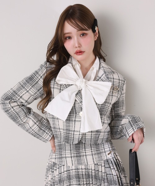 one after another NICE CLAUP(ワンアフターアナザーナイスクラップ)の「〈取り外し可能〉ボウタイリボンブラウス(シャツ/ブラウス・レディース・ドット/サックスブルー/ホワイト/ピンク・FREE)」の15枚目の写真